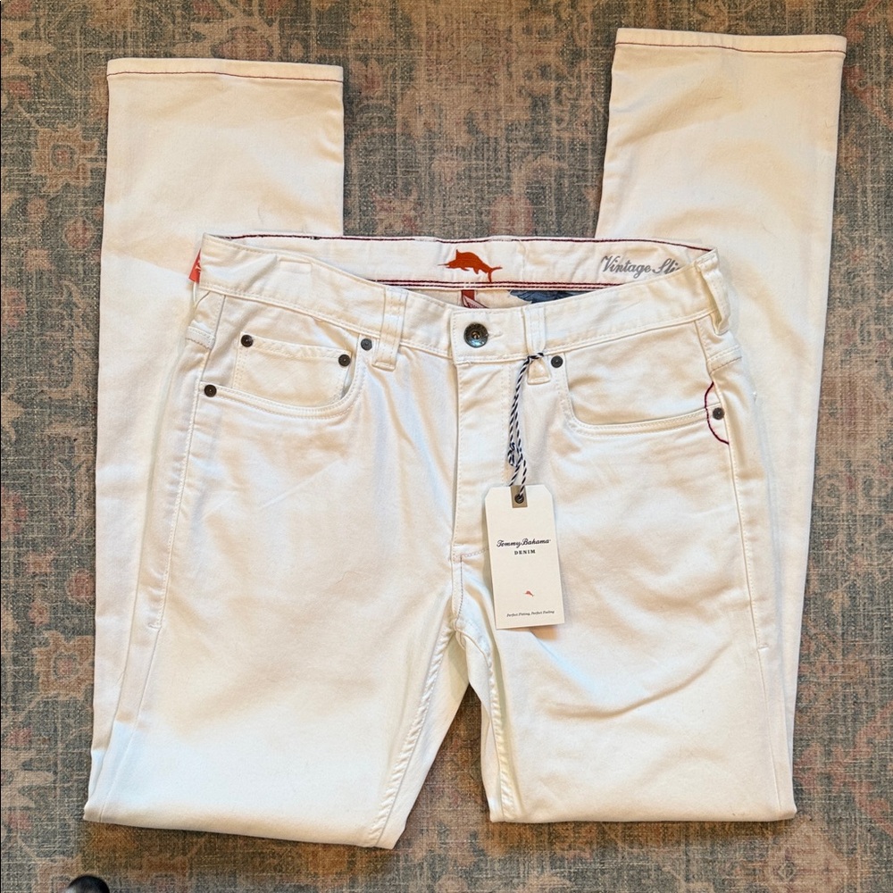 Tommy Bahama Cream Straight Leg Jeans